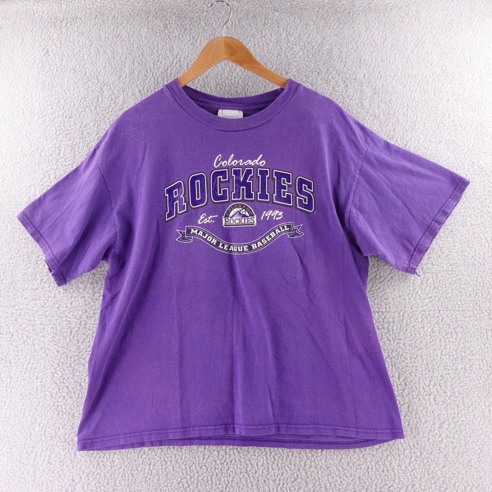 Vintage Colorado Rockies MLB T-Shirt Purple Mens XL 2002 C980 P